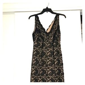 Black lace evening gown